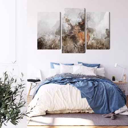 Canvastavla - A deer painted with 3d watercolor