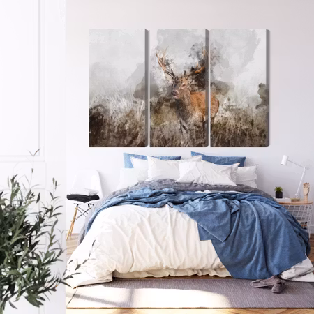 Canvastavla - A deer painted with 3d watercolor