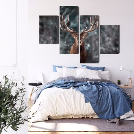 Canvastavla - Deer in the forest 3d