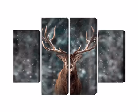 Canvastavla - Deer in the forest 3d