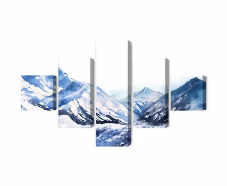 Canvastavla - Watercolor mountain peak