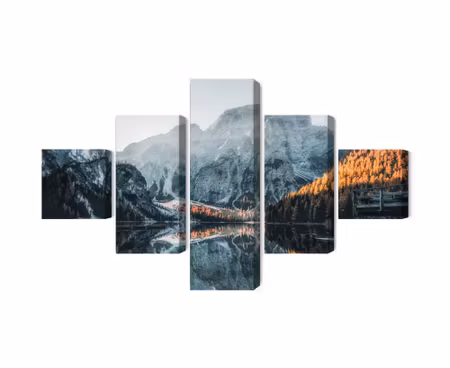 Canvastavla - Italian lake braies 3d