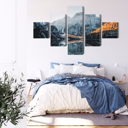 Canvastavla - Italian lake braies 3d