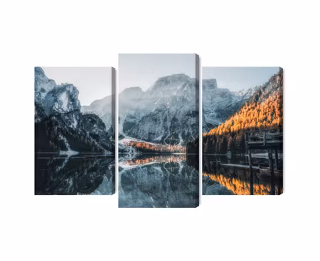 Canvastavla - Italian lake braies 3d