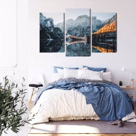 Canvastavla - Italian lake braies 3d