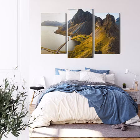 Canvastavla - 3d aerial view of icelandic mountains