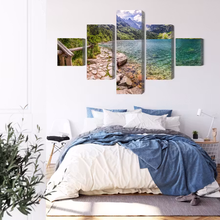 Canvastavla - 3d view of the lake in the tatra