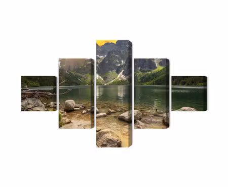 Canvastavla - Morskie oko in tatra mountains at sunset