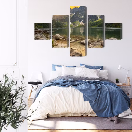 Canvastavla - Morskie oko in tatra mountains at sunset