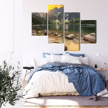 Canvastavla - Morskie oko in tatra mountains at sunset