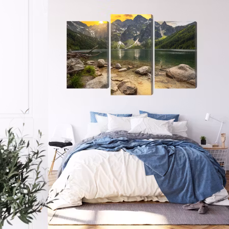 Canvastavla - Morskie oko in tatra mountains at sunset