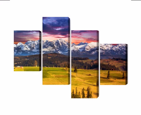Canvastavla - Landscape with the polish tatras 3d