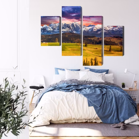 Canvastavla - Landscape with the polish tatras 3d