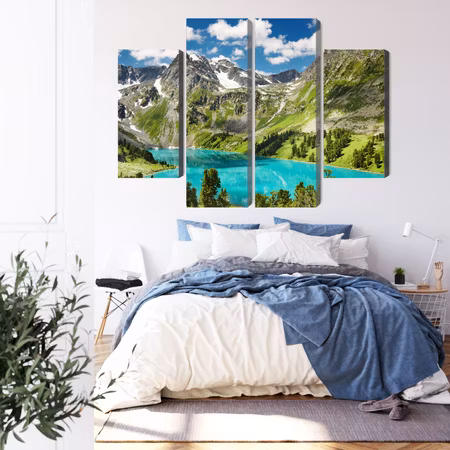 Canvastavla - Crystalline lake in the mountains 3d