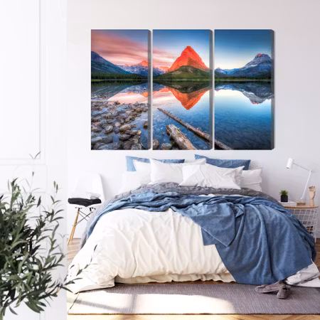 Canvastavla - Swiftcurrent lake in the Usa