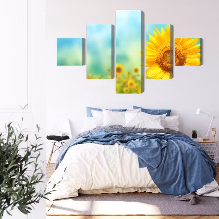 Canvastavla - Decorative 3d sunflower flowers