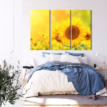 Canvastavla - Blooming sunflowers 3d