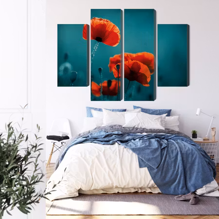 Canvastavla - Macro poppies