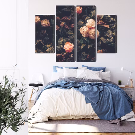 Canvastavla - Pastel roses in vintage style