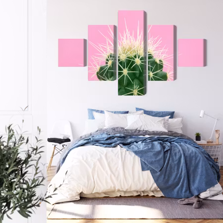 Canvastavla - Cactus on a pink background