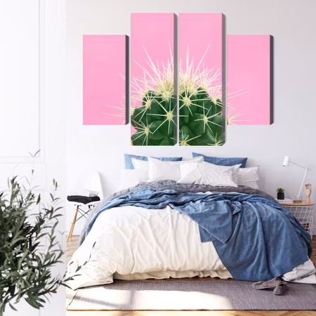 Canvastavla - Cactus on a pink background