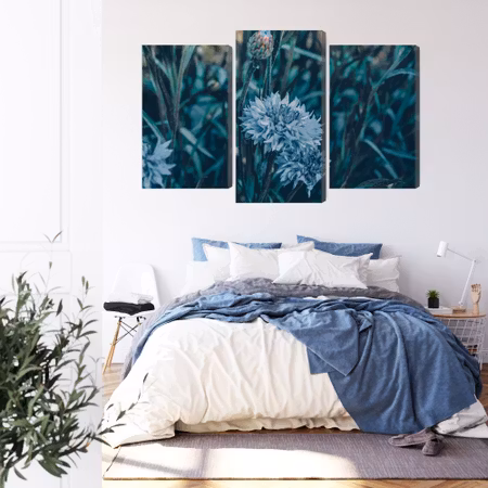 Canvastavla - Cornflowers in the meadow 3d