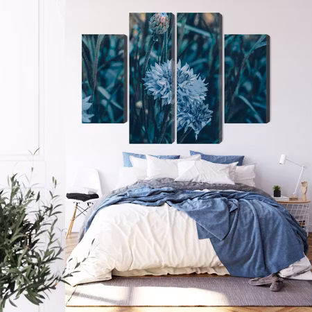 Canvastavla - Cornflowers in the meadow 3d