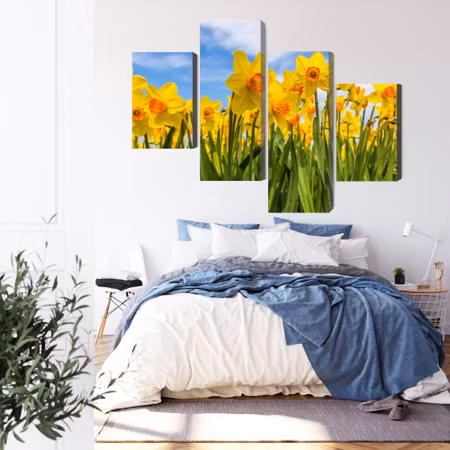 Canvastavla - Daffodil field 3d