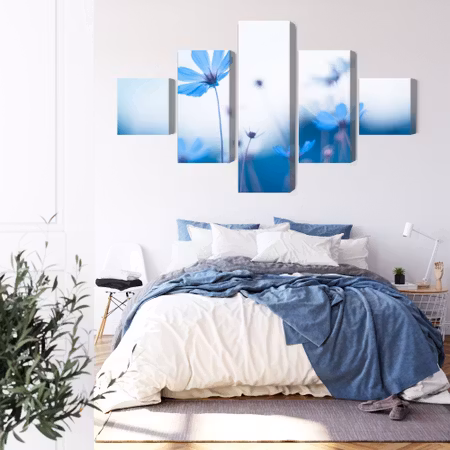 Canvastavla - Delicate blue flowers