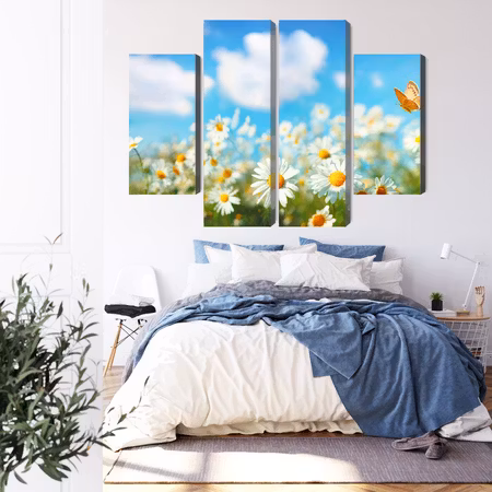 Canvastavla - 3d daisy field