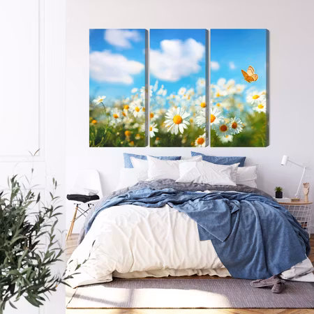 Canvastavla - 3d daisy field