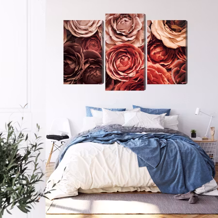 Canvastavla - Colorful flowers close up 3d