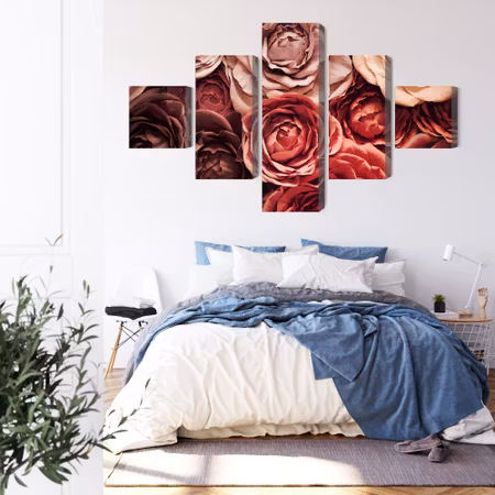 Canvastavla - Colorful flowers close up 3d