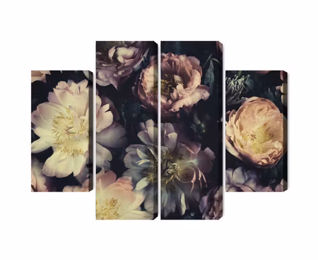 Canvastavla - A bouquet of colorful flowers in vintage