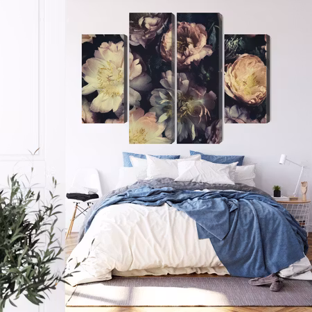 Canvastavla - A bouquet of colorful flowers in vintage