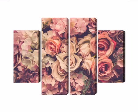 Canvastavla - Delicate colorful 3d flowers