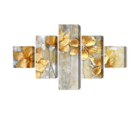 Canvastavla - Decorative flowers in shades of beige