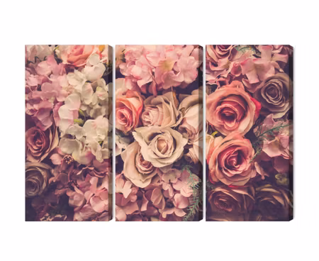 Canvastavla - Delicate colorful 3d flowers