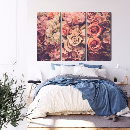 Canvastavla - Delicate colorful 3d flowers