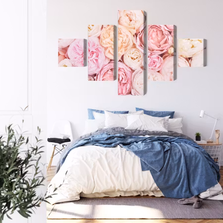 Canvastavla - Blooming flowers in pastel colors