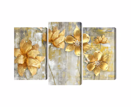 Canvastavla - Decorative flowers in shades of beige