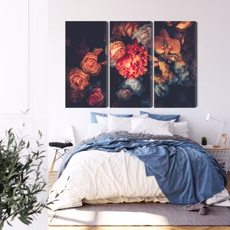 Canvastavla - Colorful flowers for vintage style