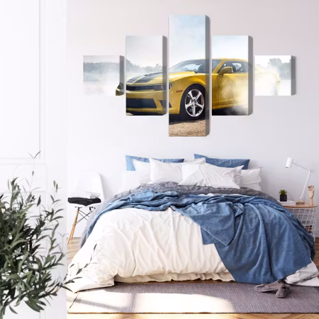 Canvastavla - 3d drifting yellow car