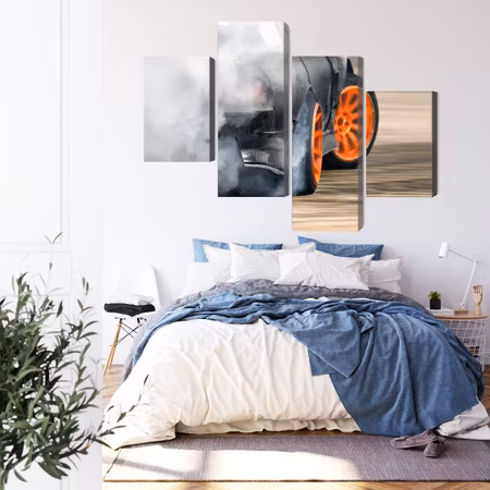 Canvastavla - Drifting car in a puff of smoke