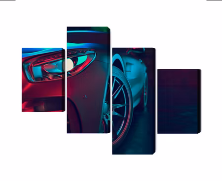 Canvastavla - Front of a 3d sports car