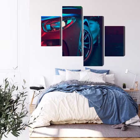 Canvastavla - Front of a 3d sports car