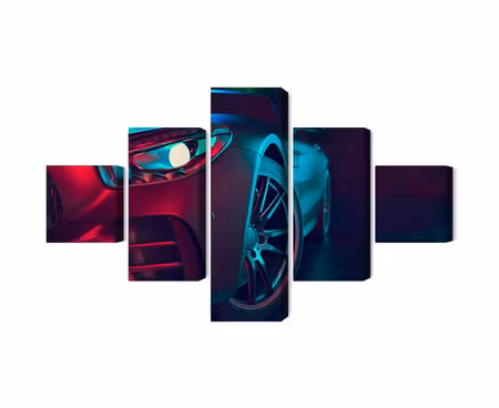 Canvastavla - Front of a 3d sports car