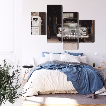 Canvastavla - Old car in vintage style