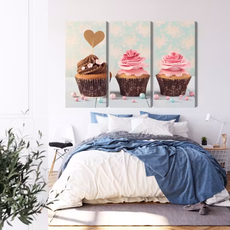 Canvastavla - Cupcakes with cream