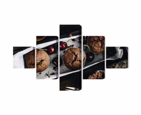 Canvastavla - Muffins with cherries